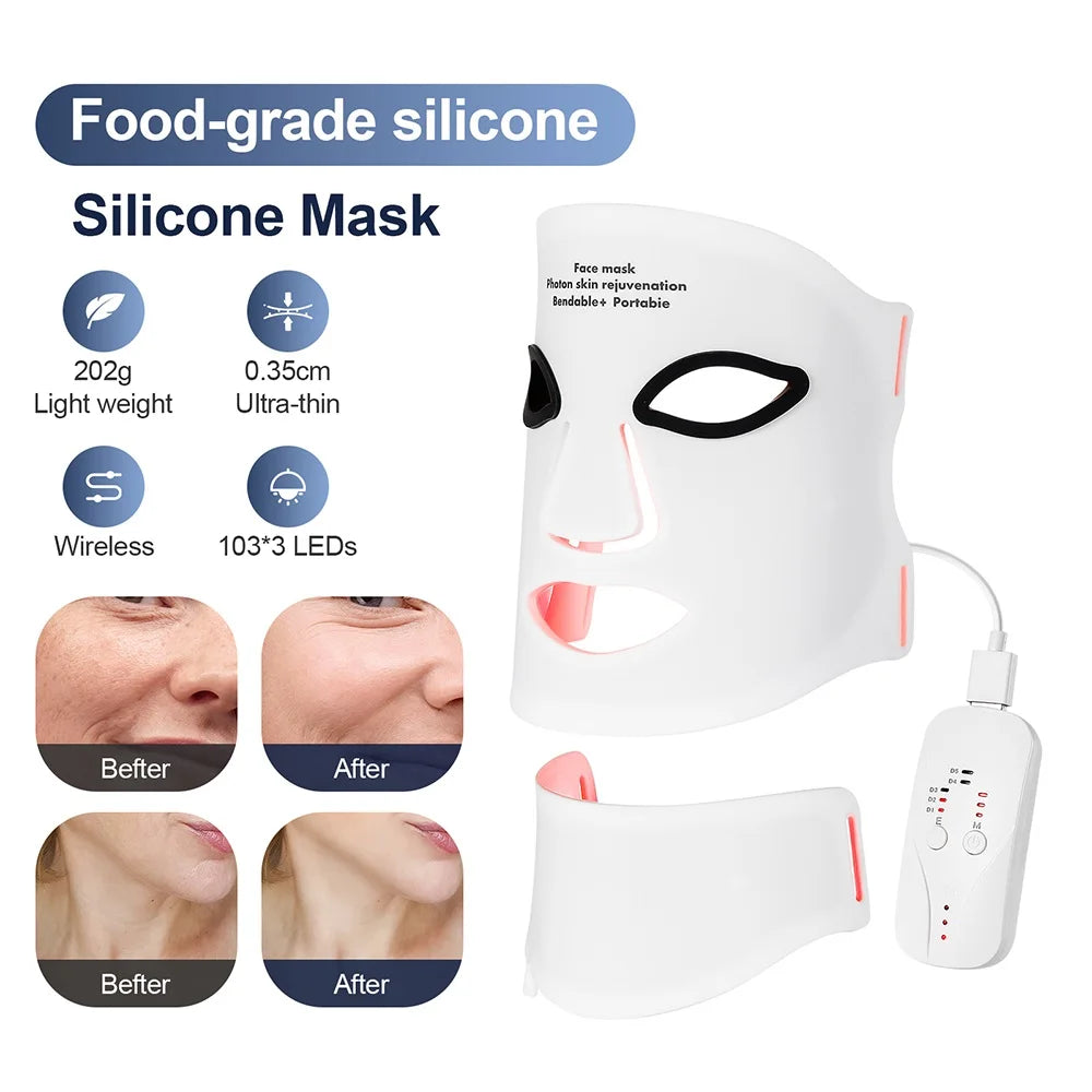 Lumfera™ 7-Color LED Photon Face & Neck Mask — 
Professional Skin Rejuvenation Therapy