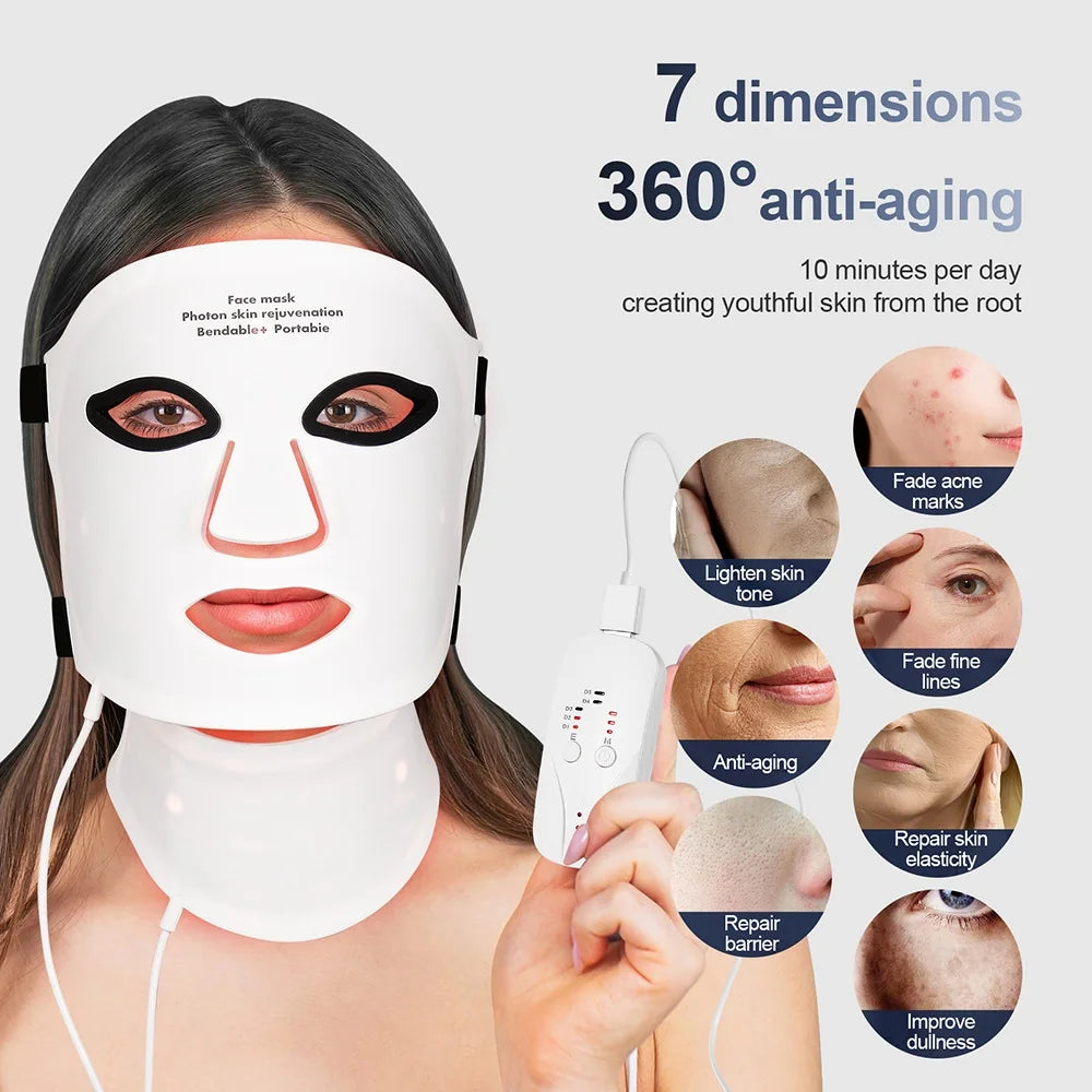 Lumfera™ 7-Color LED Photon Face & Neck Mask — 
Professional Skin Rejuvenation Therapy