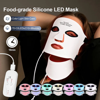 Lumfera™ 7-Color LED Photon Face & Neck Mask — 
Professional Skin Rejuvenation Therapy